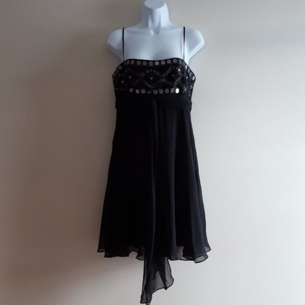 🚨 BCBG Max Azria Sequin Chiffon Silk Dress
